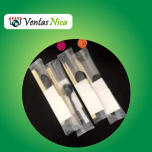 Empaque Escubierto 4 Piezas Palillo Cuchara Servilleda Palillo de Diente