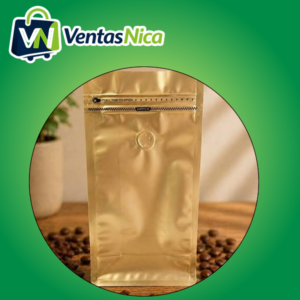 Empaque Bolsa Cafe 2 libra 15x32.5 10cm Dorado