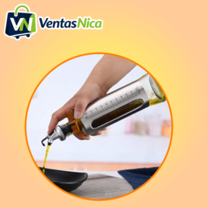 Cocina Botella Vidrio 500ml con Tapa Presion & Escala