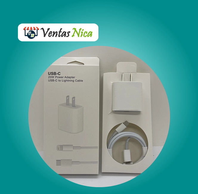 Electrónico Cargador iPhone 20W USB-C Carga Rápido (Juego con Cable)