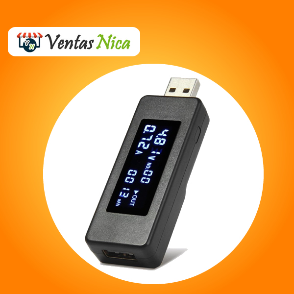 Tester Medidor Amperaje Contector USB 120W Carga Rápida