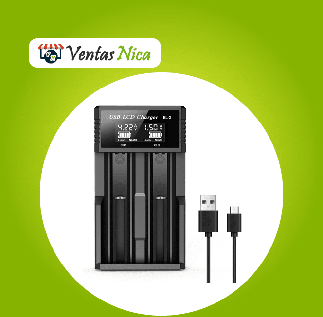 Cargador Batería Cilíndrica AA/AAA/18650 1.5V~5V (Automático)
