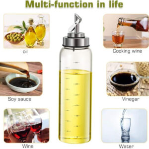 Hogar Cocina Botella Vidrio 500ml con Tapa Gravedad&Escala