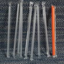 Empaque Pajílla Ø0.6cm*Longitud21cm (Transparente) 100pcs
