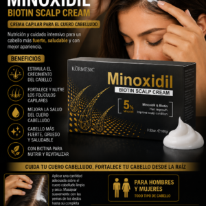KORMESIC Crema de Masaje para el cuero cabelludo con 5% de minoxidil y biotina 100g